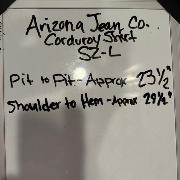 VTG Arizona Jean Co Women Corduroy Button Up Shirt L Navy Paisley Cottage Boho - Picture 7 of 7